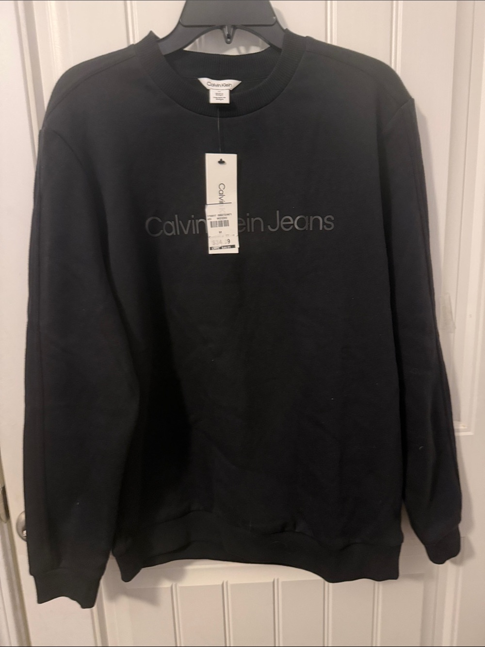 Calvin Klein Jeans Black Crewneck Sweatshirt with Subtle Logo